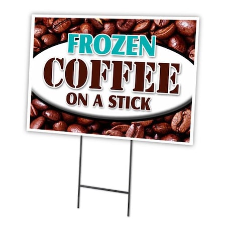 Frozen Coffee On Stick Yard Sign & Stake Outdoor Plastic Coroplast Window